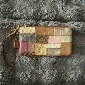 Coach Patchwork Leather And Fabric Wristlet